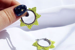 Beaded Sunburst Hoops